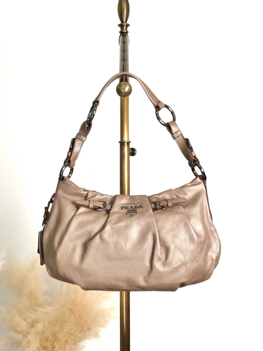 PRADA Logo Shoulder bag Beige Vintage rudk7b