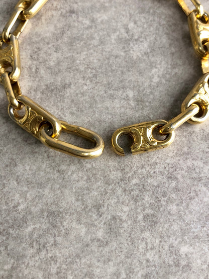CELINE Blason Bracelet Gold Vintage 2hvthu