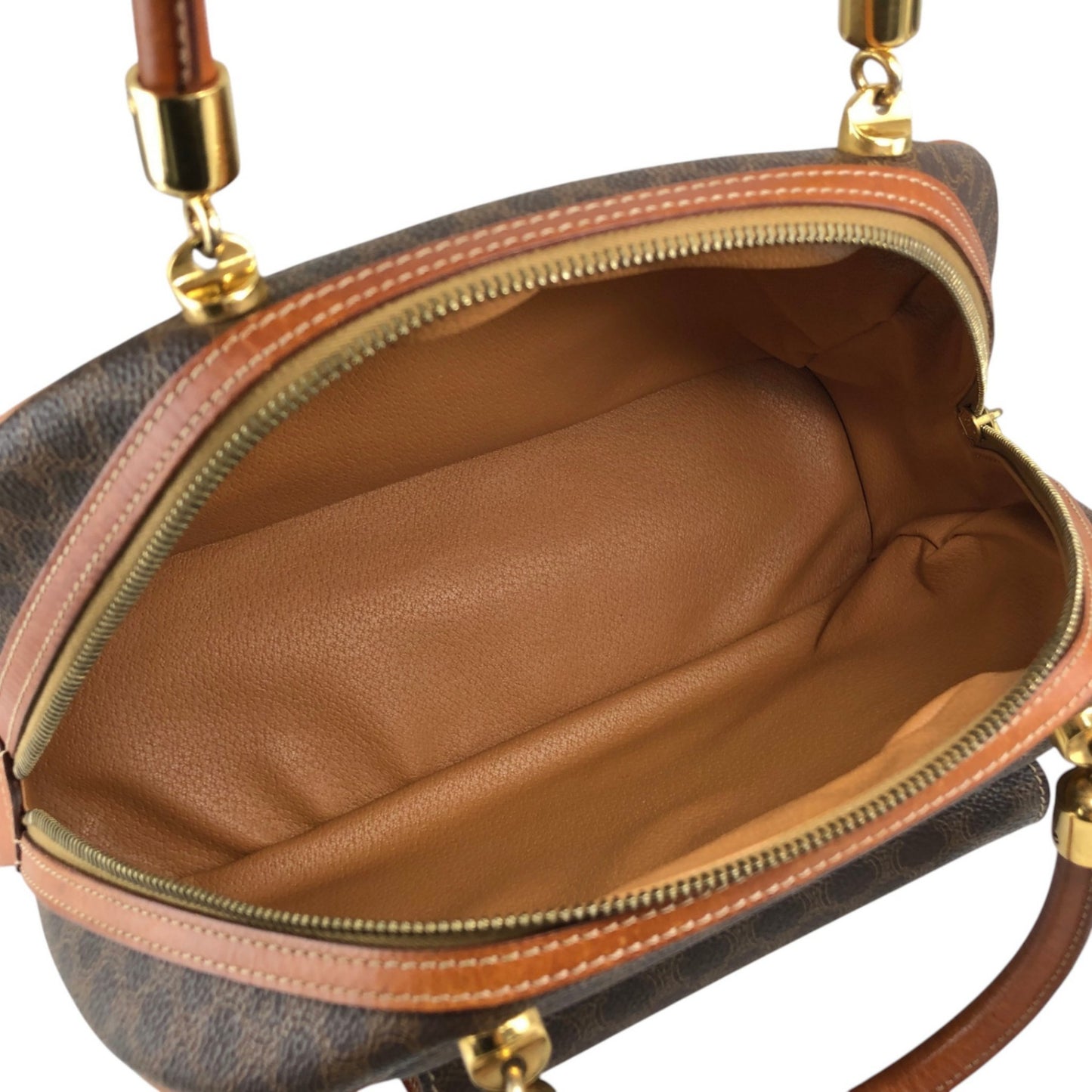 CELINE Macadam Blason Handbag Brown Vintage h544n5