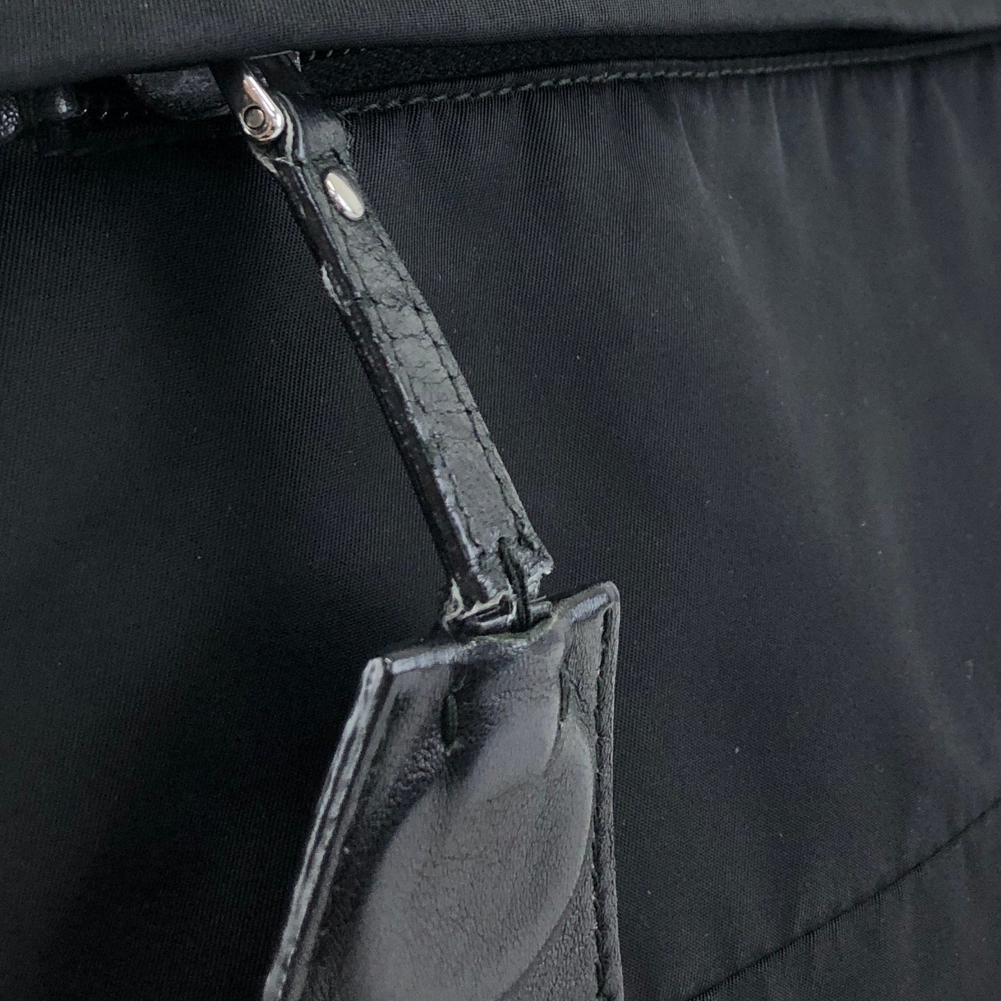 PRADA Tessuto Triangle Logo Two-way Handbag Shoulder bag Black Vintage 4s54ei