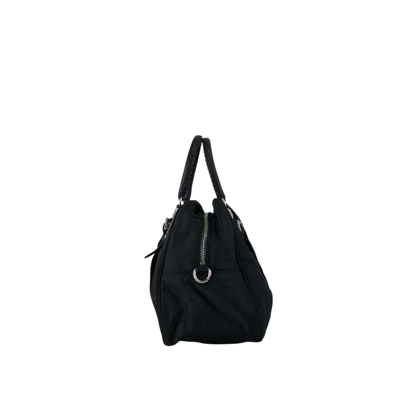 PRADA Logo Boston bag Handbag Black Vintage jipcs2