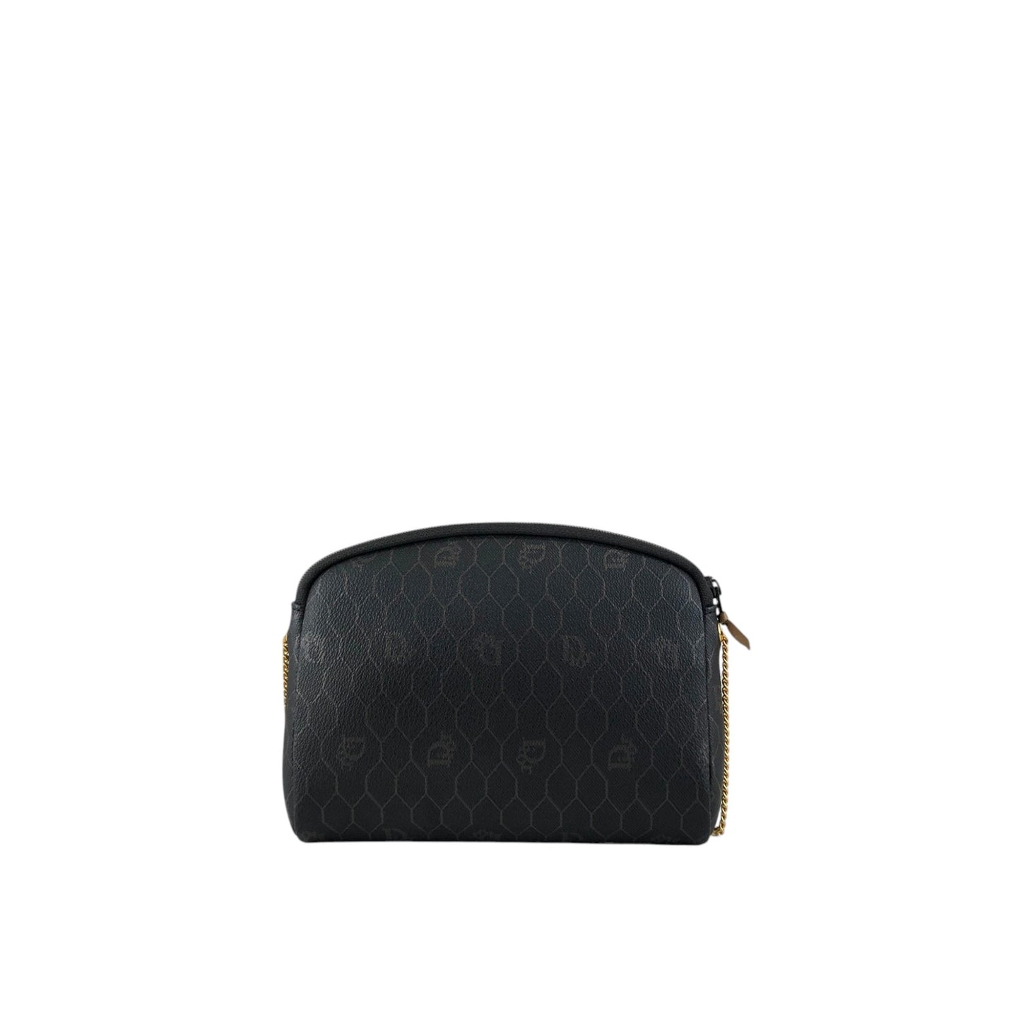 Christian Dior Honeycomb Pattern Chain Shoulder bag Black Vintage 3mnhcy