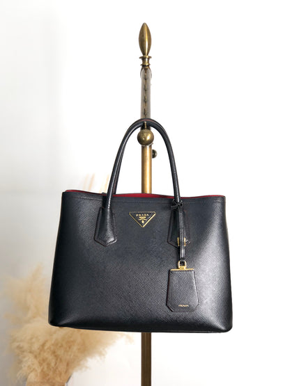 PRADA Triangle Logo Handbag Black Vintage n54bxv