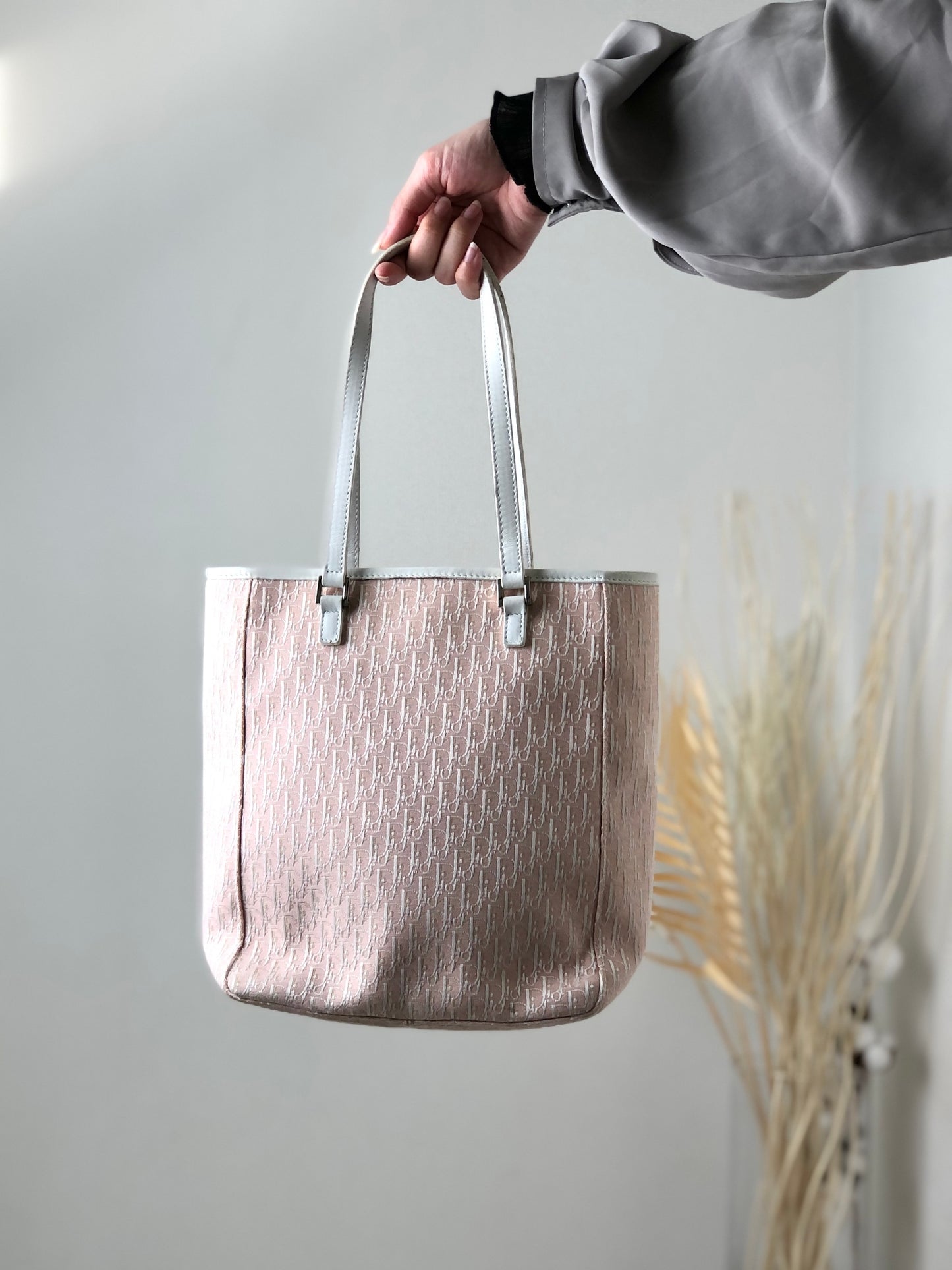 Christian Trotter  Jacquard Leather Handbag Totebag Pink Vintage aygfrg