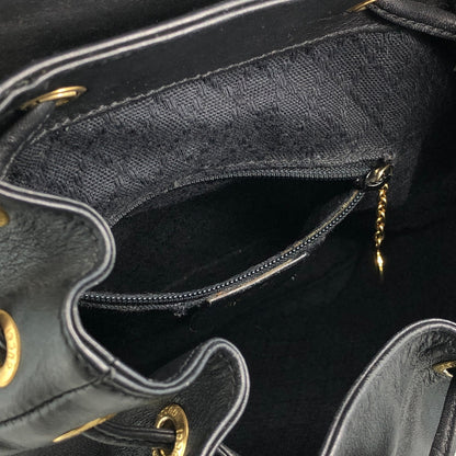 GUCCI Bamboo Front Pocket Backpack Black Vintage f7grwk