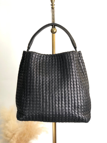 Bottega Veneta Intrecciato Handbag Black Vintage 5bnku4