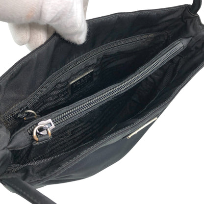PRADA Tessuto Triangle Logo Handbag Black Vintage niprvk