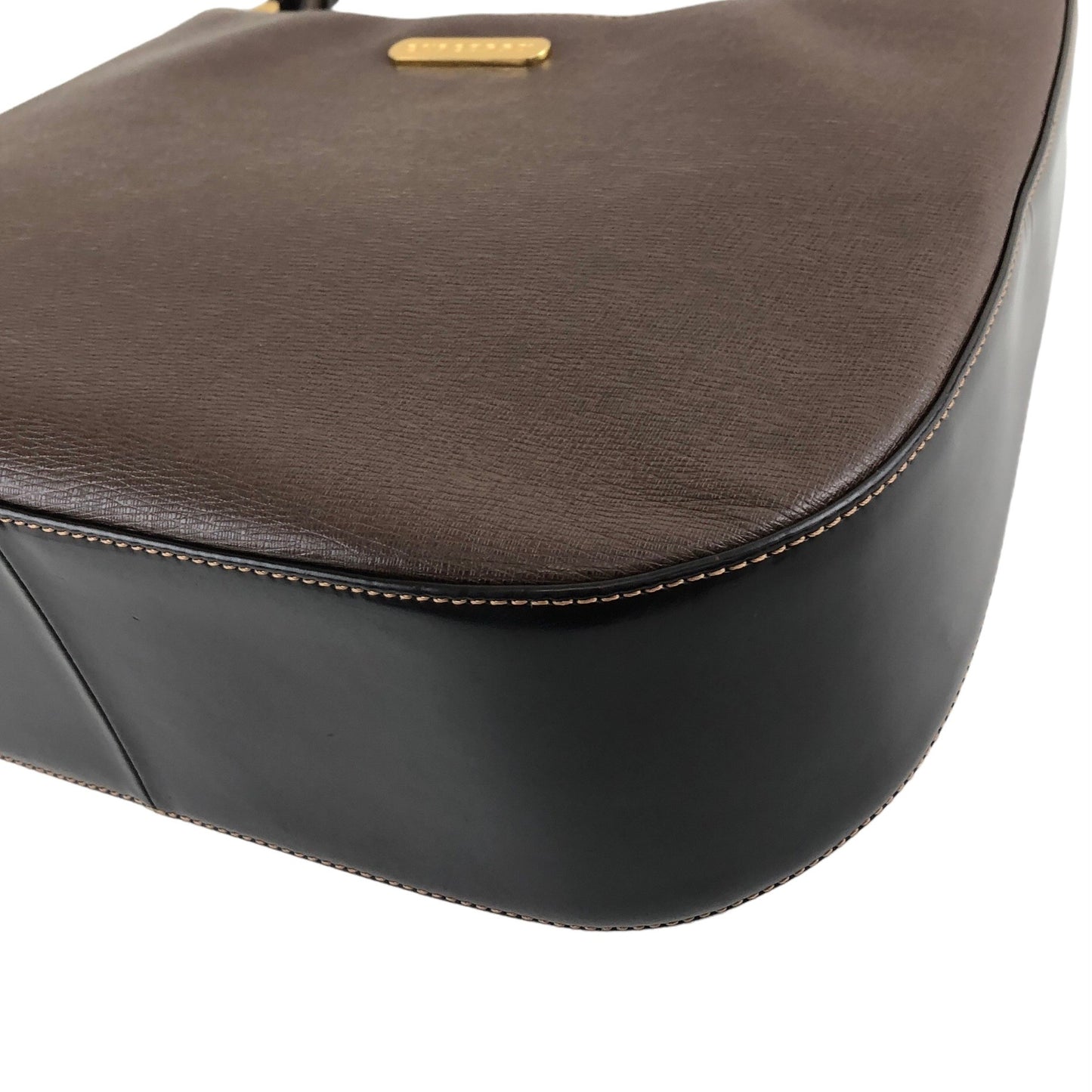 BURBERRY Logo Shoulder bag Brown Vintage  jmw4eb