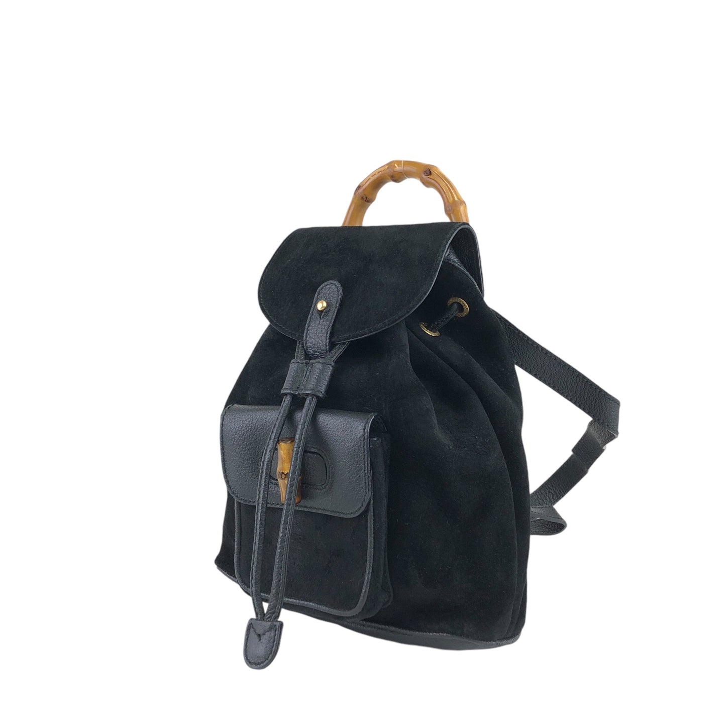 GUCCI Bamboo Backpack Black Vintage zdvauu