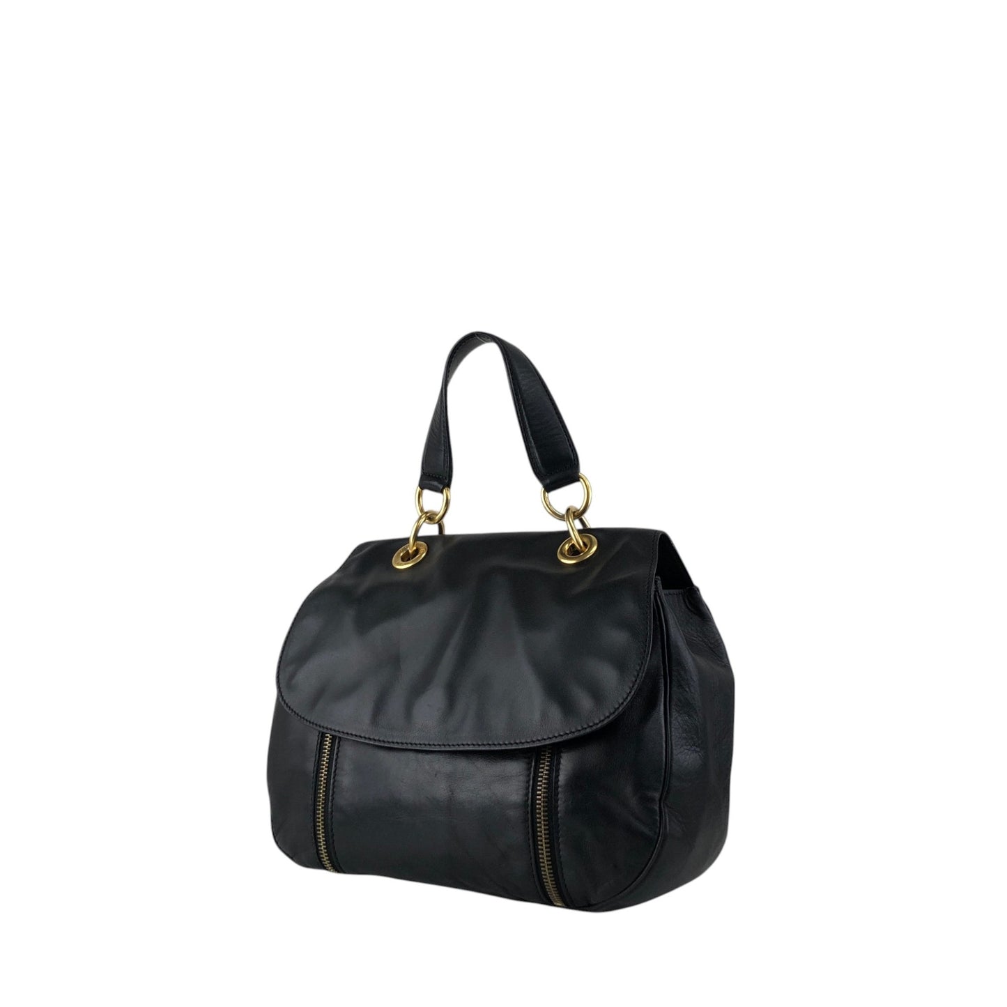 CELINE Two-way Handbag Shoulder bag Black Vintage uezhmr