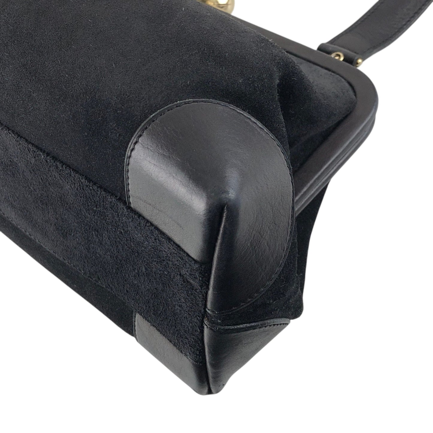CELINE Triomphe Metal Closure Shoulder bag Black Vintage vxya2a