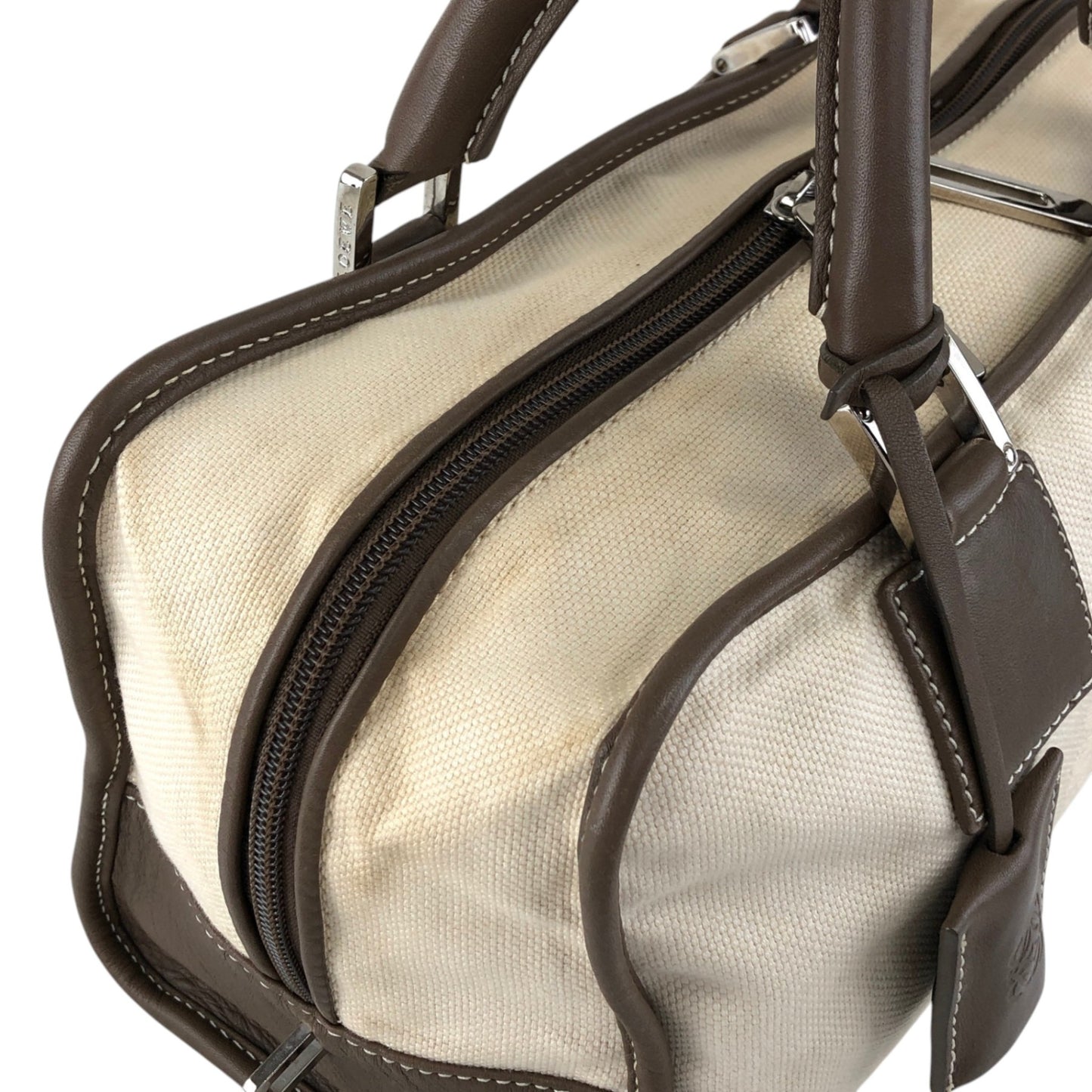 LOEWE Amazona Anagram Handbag Beige Vintage srrkp4