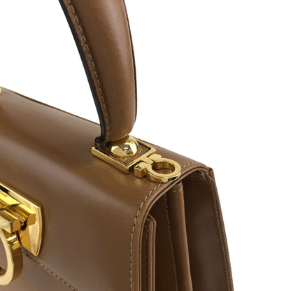 Salvatore Ferragamo Gancini Two-way Handbag Shoulder bag Brown Vintage 6t6kdf