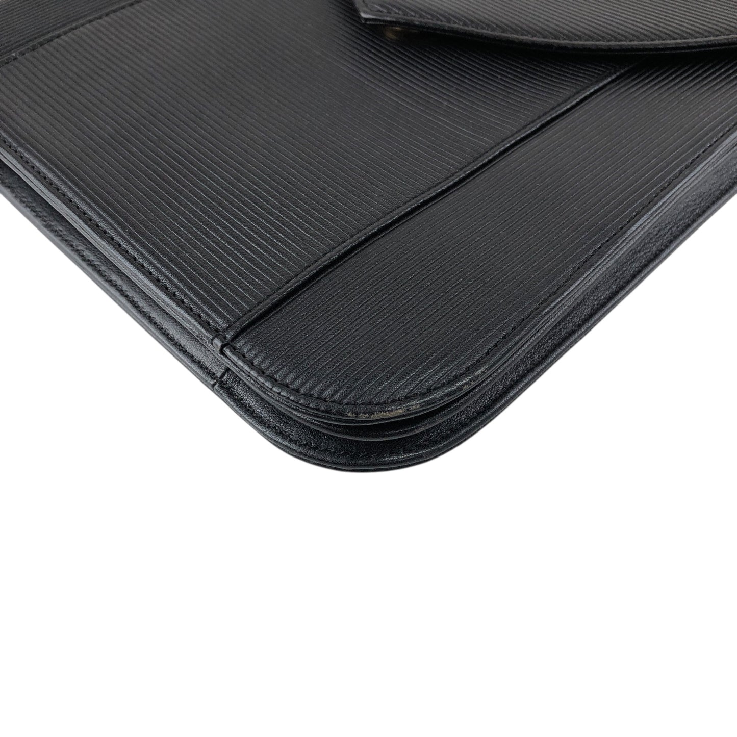 Yves Saint Laurent YSL Logo Shoulder bag Black Vintage 4x4vtu