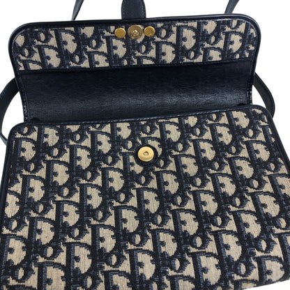 Christian Dior Trotter CD Logo 單肩包 海軍藍 復古 sajty4