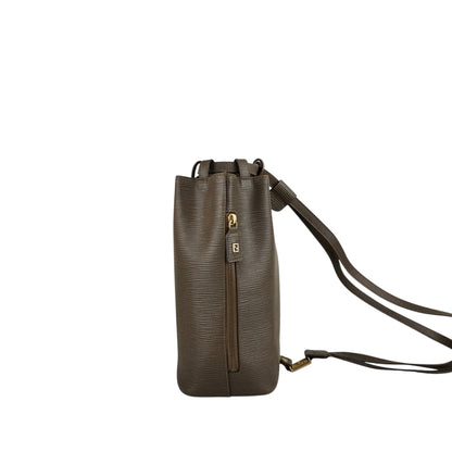 FENDI Logo  Drawstring Shoulder bag Brown Vintage z6vszr