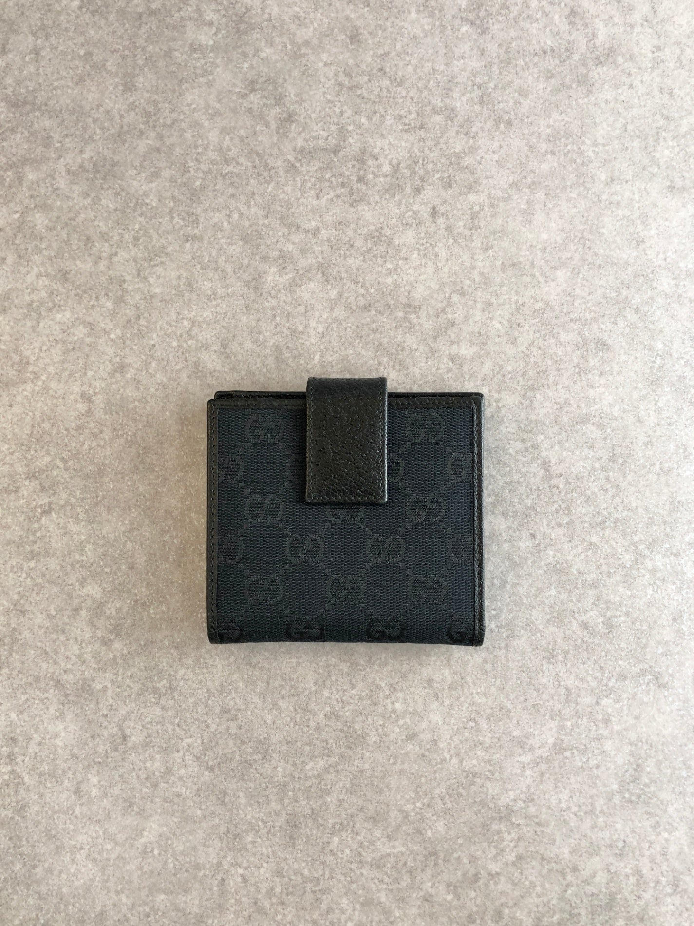 GUCCI GG Canvas Logo Folded Wallet Navy Vintage exbbcp
