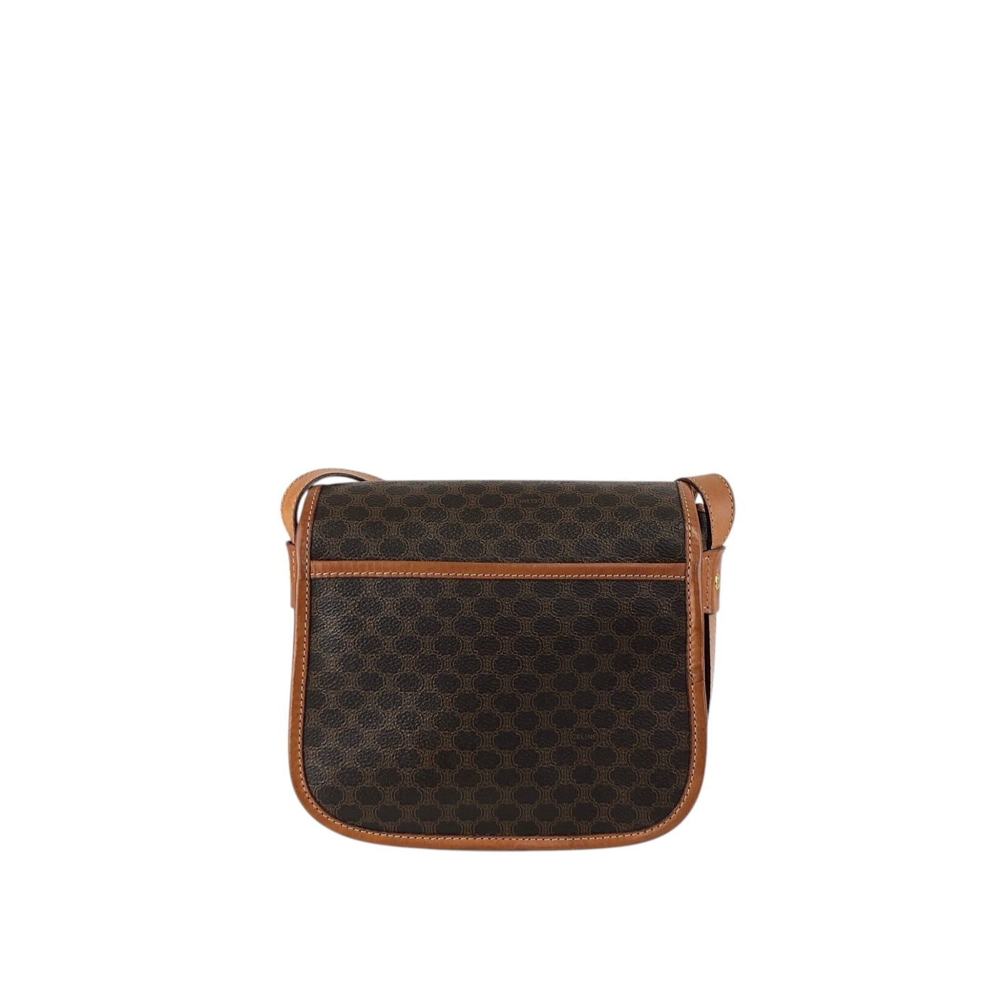 CELINE Macadam Blason Front Buckle Shoulder bag Brown Vintage kkjgdk