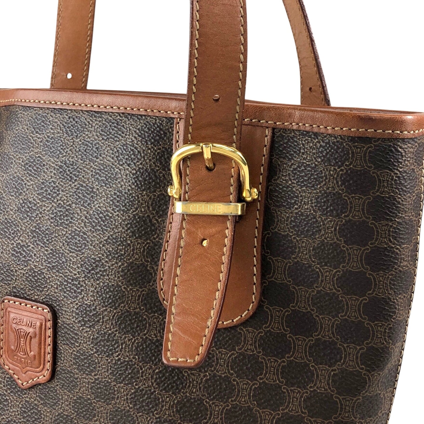 CELINE Macadam Blason Totebag Brown Vintage yvj7zp