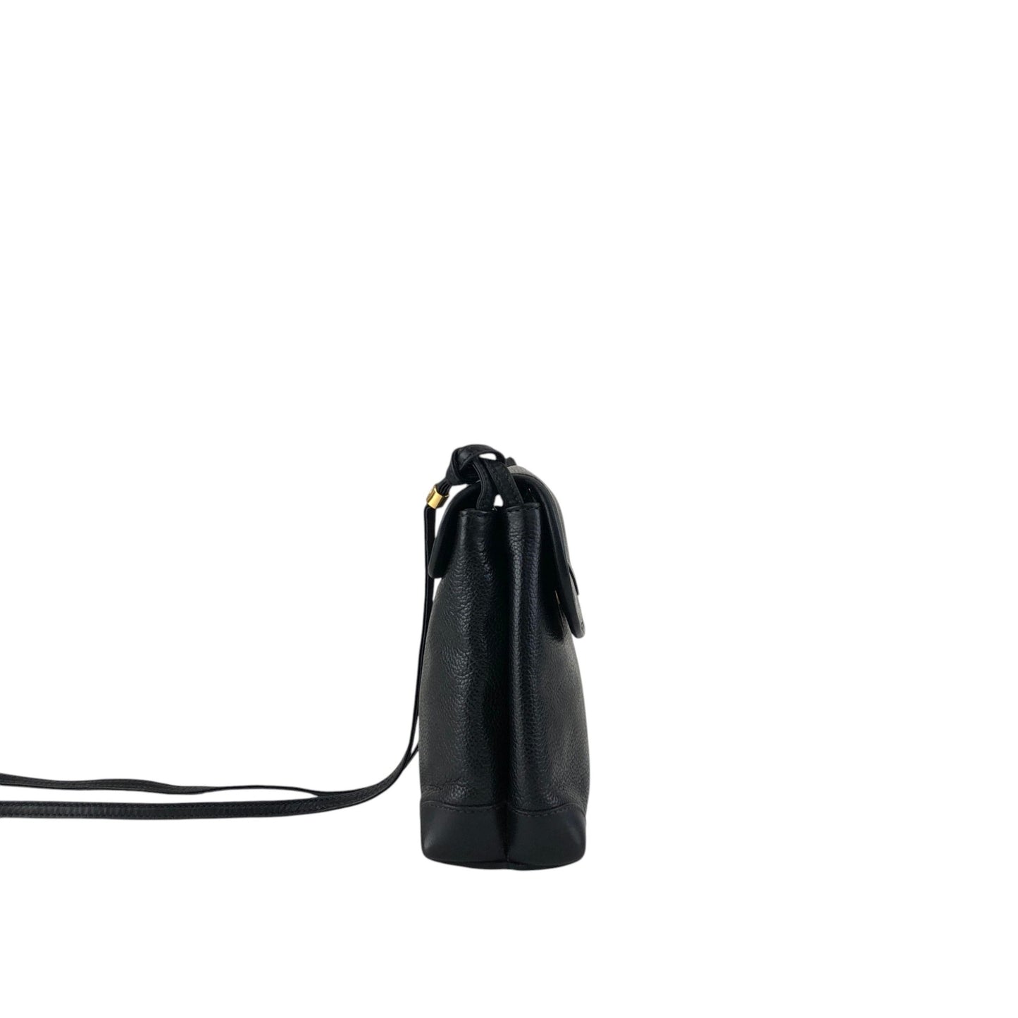 GUCCI Logo Embossed Shoulder bag Black Vintage awhzfg