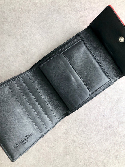 Christian Dior Trifold Wallet Red Vintage 7wczfr