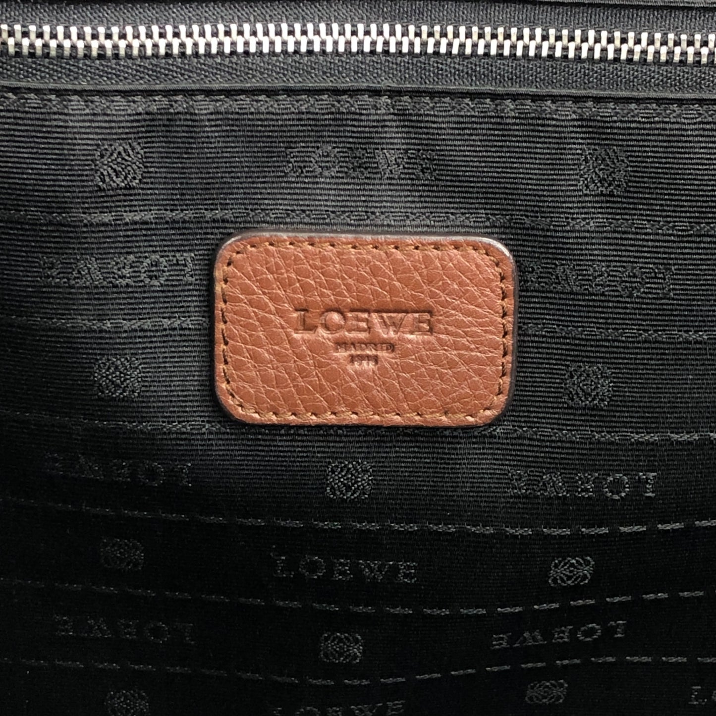 LOEWE Logo Embossed Totebag Brown Vintage 6rmryp