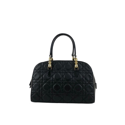 Christian Dior Cannage Small Boston bag Handbag Black Vintage ffmc6u