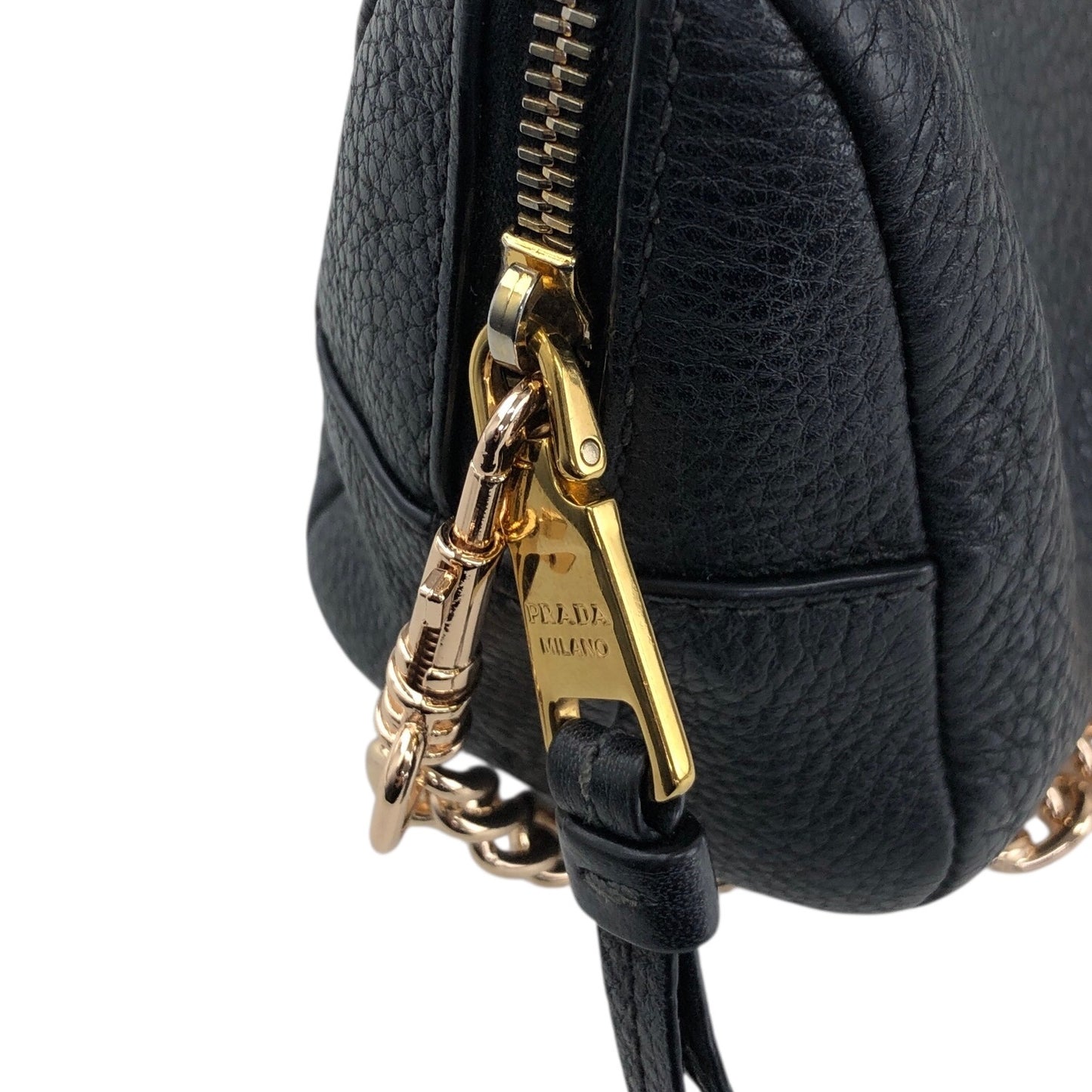 PRADA Logo Small Handbag Pouch Black Vintage h32dzg