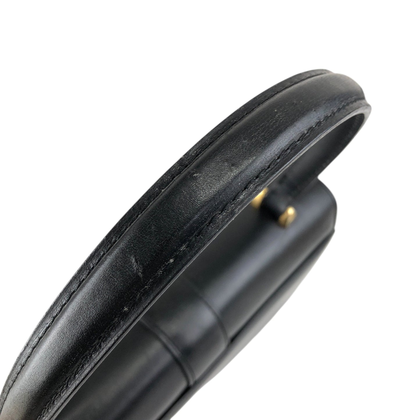 CELINE Horse Bit Top Handle Handbag Black Vintage 68wnsk