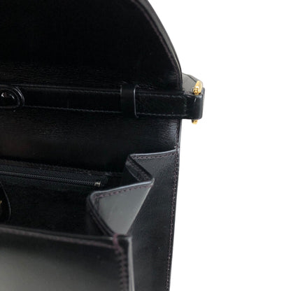 GUCCI GG Logo Shoulder bag Black Vintage ha84zp