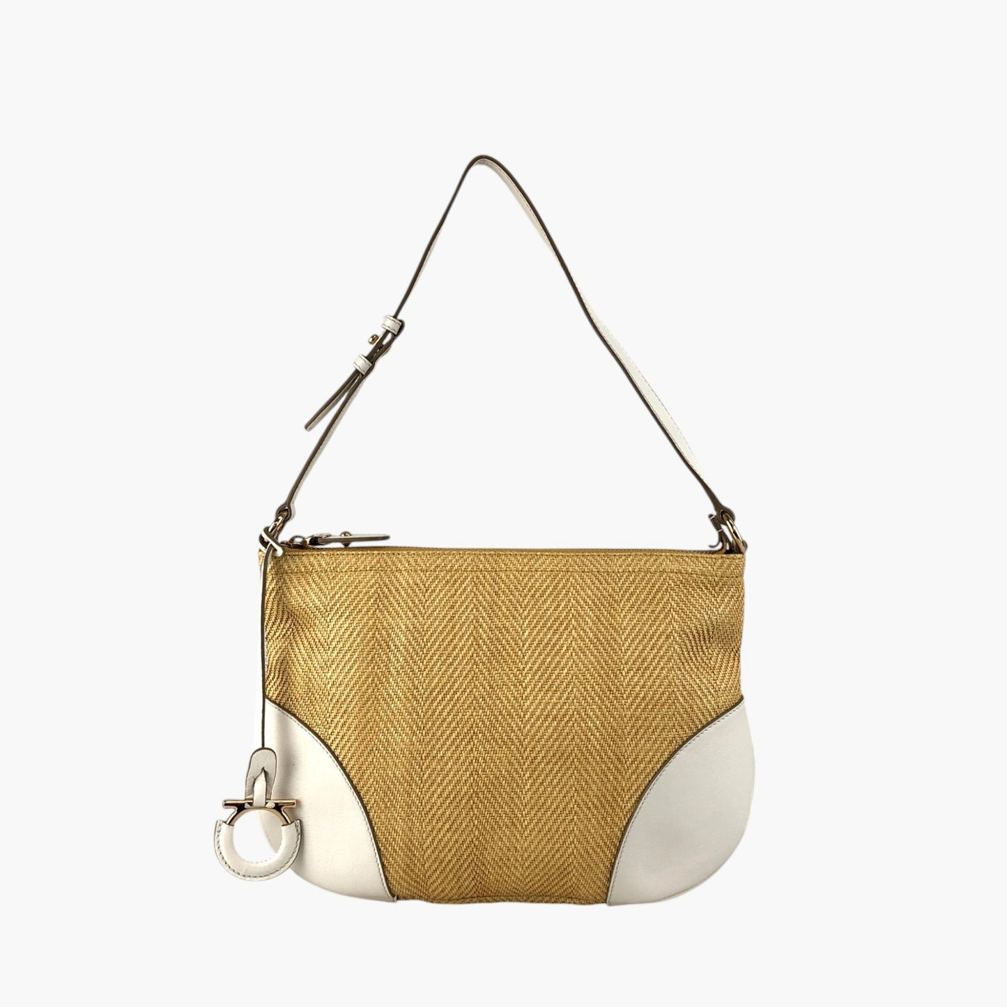 Salvatore Ferragamo Shoulder bag Beige AU-21 D035 Vintage mc74rn