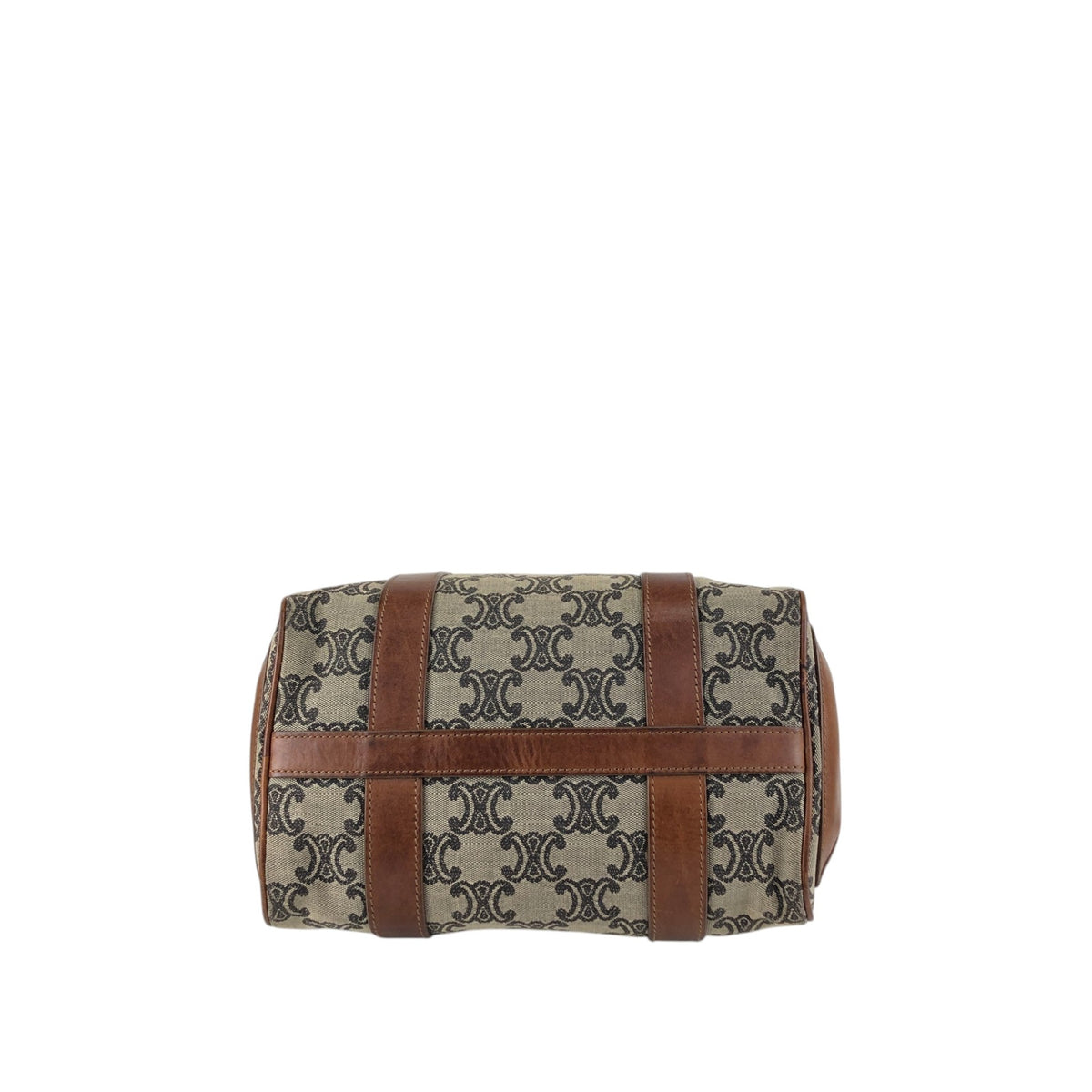 CELINE Triomphe Small Boston bag Handbag Brown Vintage 2j8imx