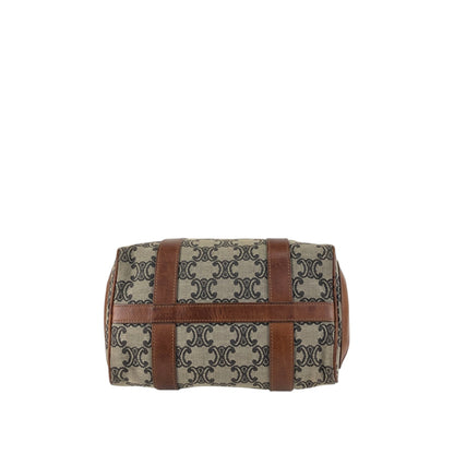 CELINE Triomphe Small Boston bag Handbag Brown Vintage 2j8imx