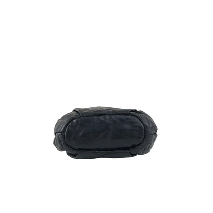 PRADA Logo Drawstring Shoulder bag Black Vintage 4zjm5c