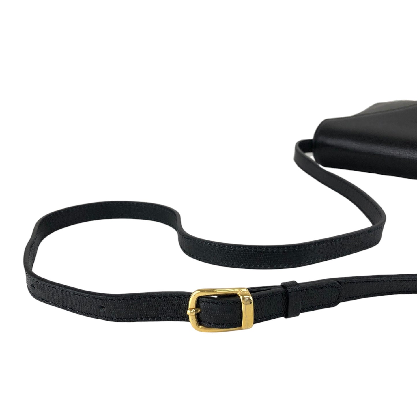 CELINE Circle Logo Shoulder bag Black Vintage bwix55