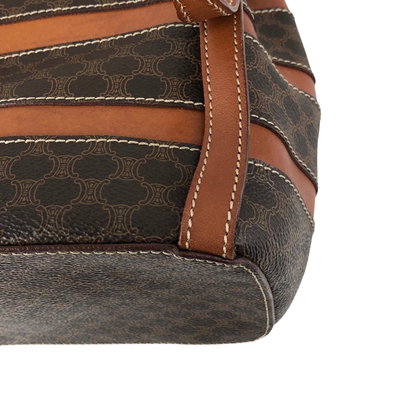 CELINE Macadam Logo Backpack Brown Vintage 32j7rc