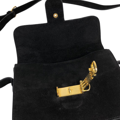 CELINE Horse Bit Shoulder bag Black Vintage yffeiu