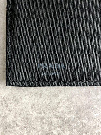 PRADA Triangle Logo Folded Wallet Black Vintage daf27c