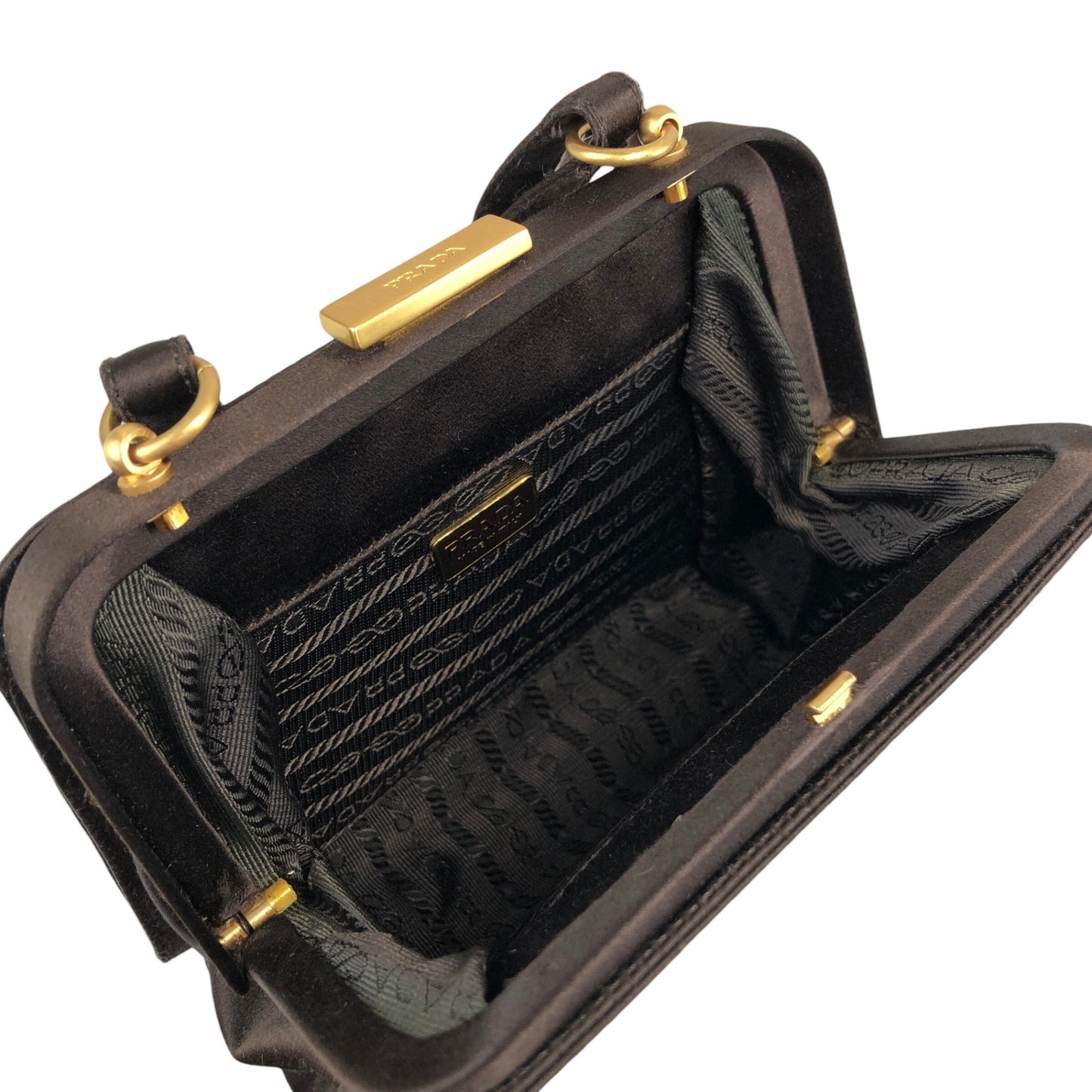 PRADA Metal Closure Shoulder bag Brown Vintage z6hamg