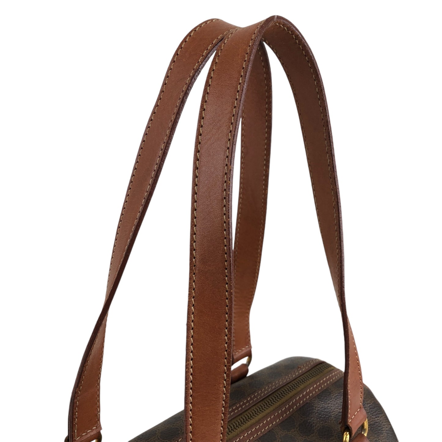 CELINE Macadam Blason Handbag Brown Vintage ydamck