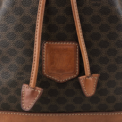 CELINE Macadam Blason Drawstring Shoulder bag Brown Vintage fmd3v6
