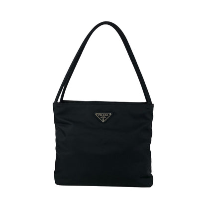PRADA Tessuto Triangle Logo Handbag Black Vintage niprvk