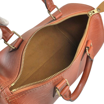 LOUIS VUITTON Epi Small Boston bag Handbag Brown Vintage 4i3rer