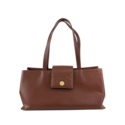 BURBERRY Flap Handbag Brown Vintage 3ex85e