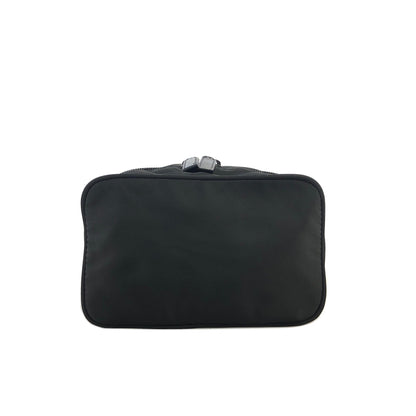 PRADA Triangle Logo Nylon Drawstring Handbag Black Vintage j8fkau