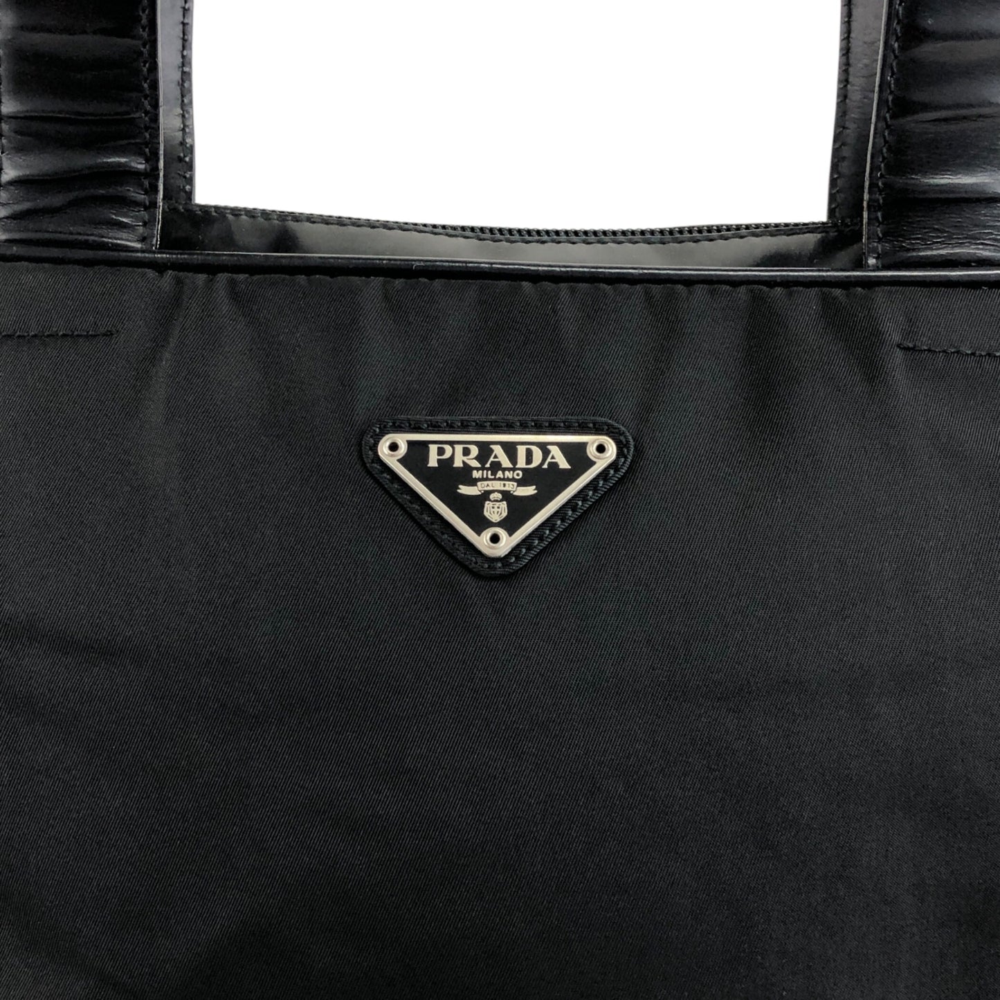 PRADA Triangle Logo Padlock Totebag Black Vintage 5g8nni