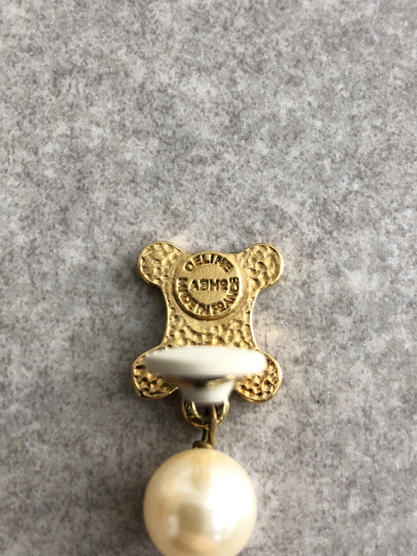 CELINE Triomphe Earrings Gold Vintage 6wehsi