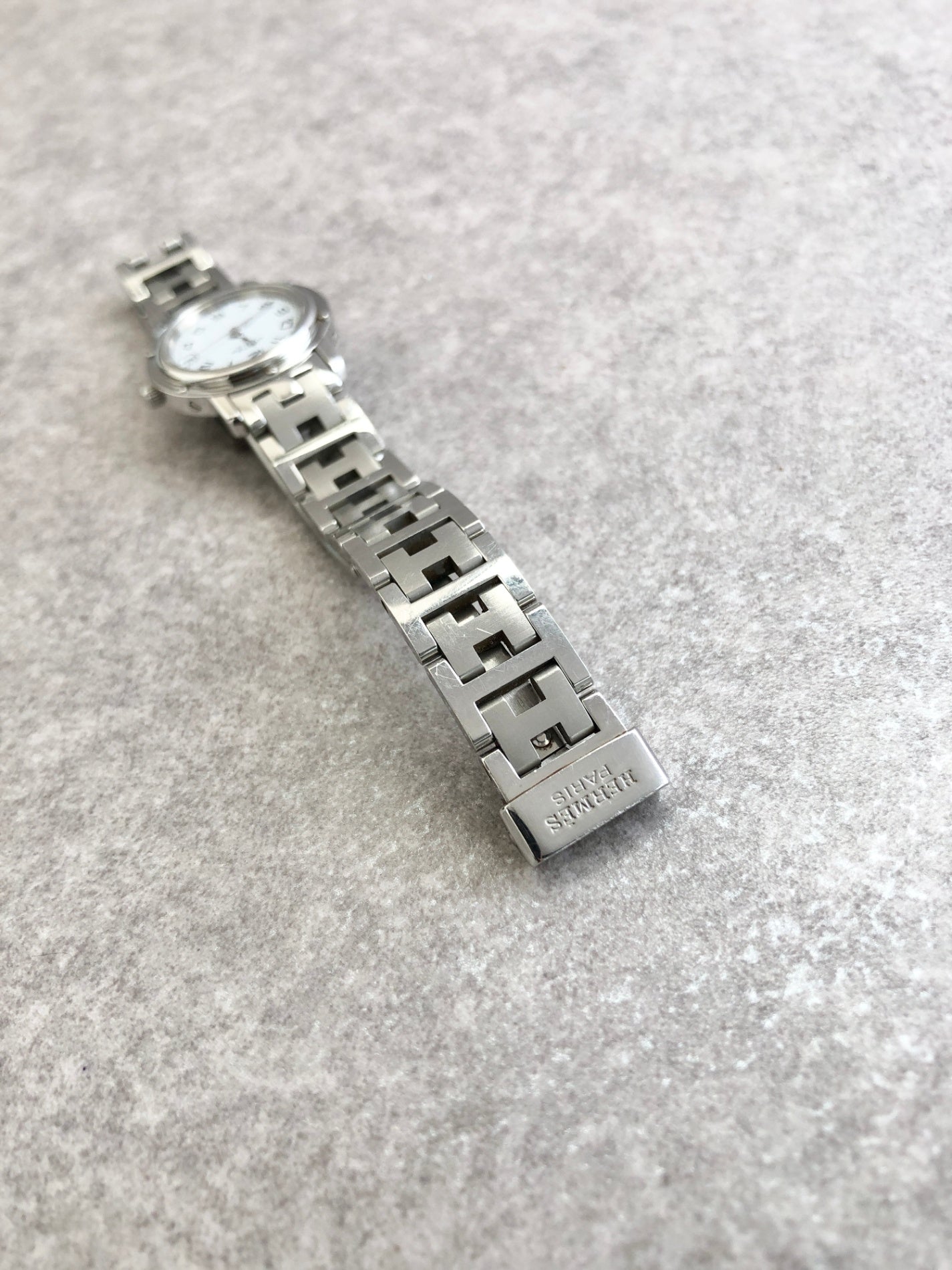 HERMES Quartz Watch Silver Vintage efbvgb