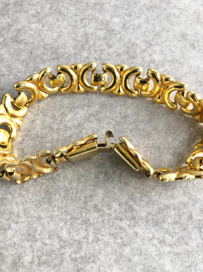 CELINE Blason Bracelet Gold Vintage y86prt