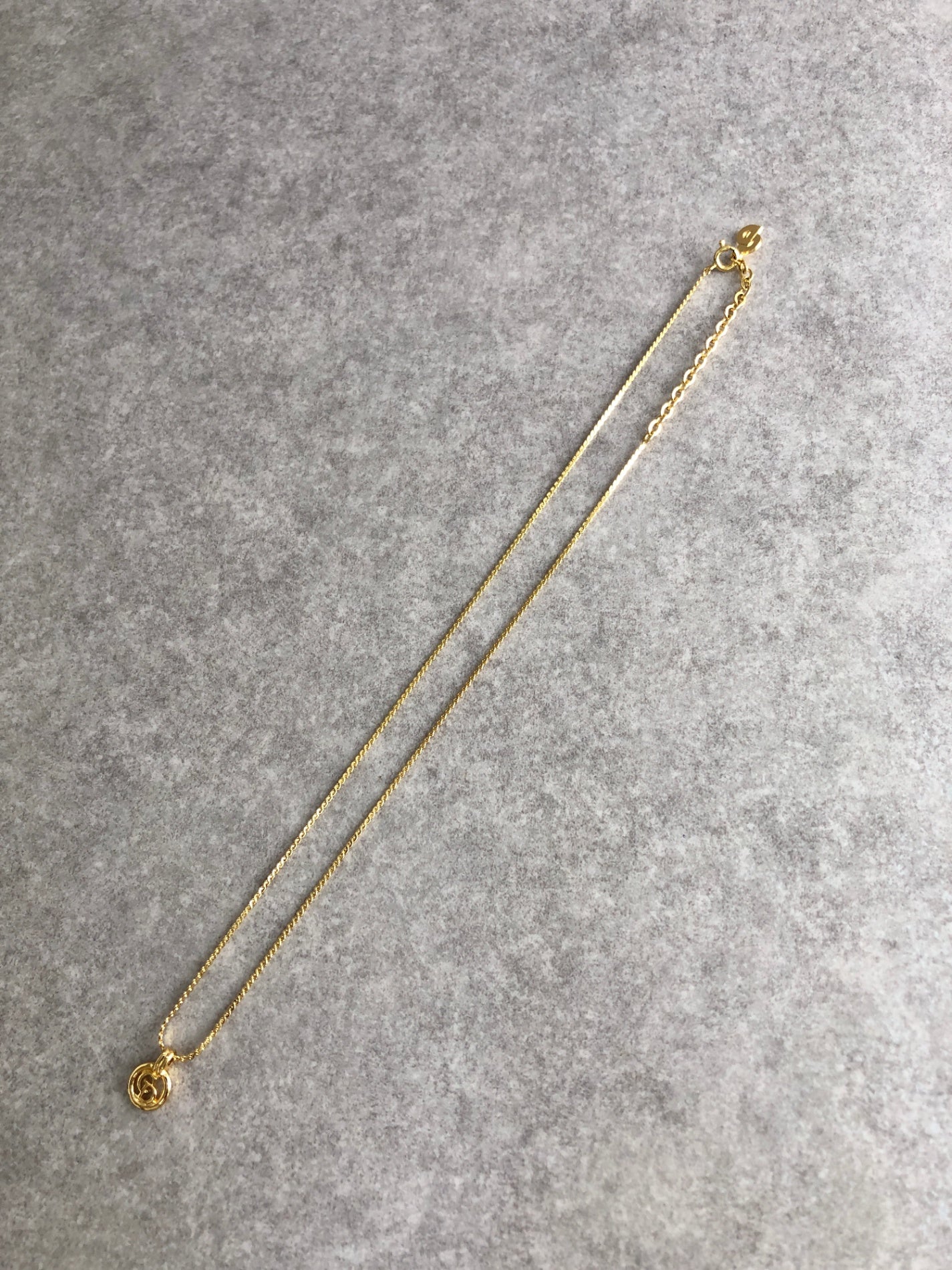 Christian Dior CD Logo Necklace Gold Vintage cjpnm8
